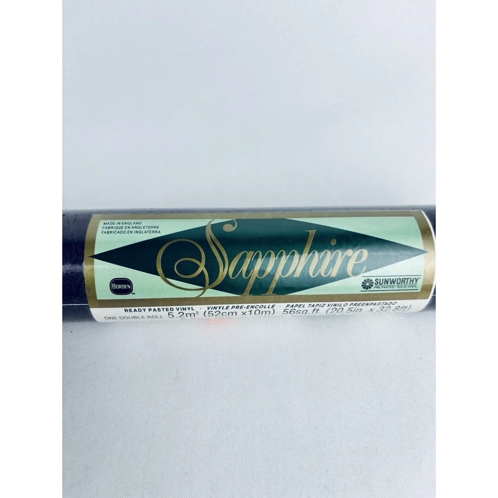 Vintage Sapphire Ready Pasted Vinyl‎ Purple Borden Sunworthy Double Roll